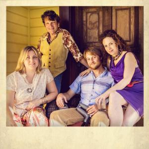 Fifth of July cast: Megan Ahiers, Tom Stewart, Chris Shea, and Meg McLynn; photo by Robert Falk