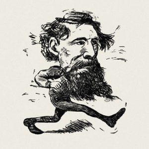 Charles Dickens, by a Boston Daily Advertiser cartoonist (March 1868)