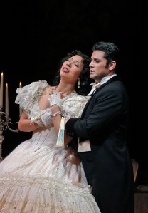 Nicole Cabell (Violetta) and Saimir Pirgu (Alfredo). ©Cory Weaver/SFO