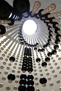 Wind Jangle, 2015 Aluminum, fishing line, weights; courtesy of Leo Saul Berk